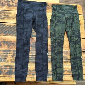 Bundle - Lululemon Fast and Free 25” camo - 2 leggings